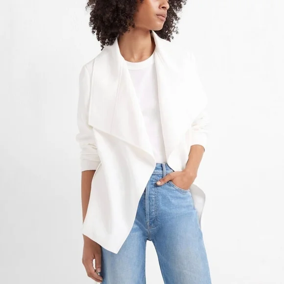 Club Monaco Cadee jacket white textured shawl collar open front size small - Picture 1 of 7